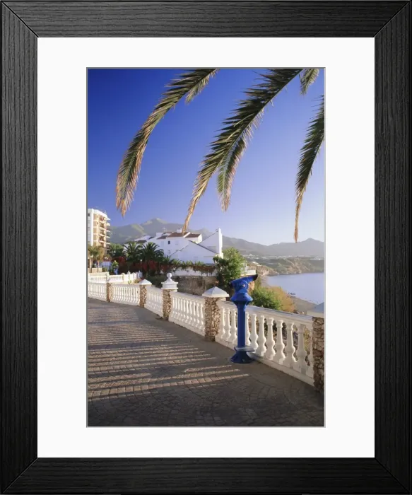 Framed Print : Palm-lined balcony above Burriana Beach Framed Print : Palm-lined balcony above Burriana Beach