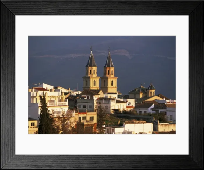 Framed Print : Rooftops and church at sunset Framed Print : Rooftops and church at sunset