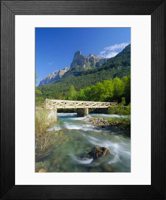 Framed Print : Bridge over the River Arazas Framed Print : Bridge over the River Arazas
