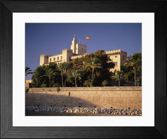 Framed Print : The Almadaina Palace amongst palm trees