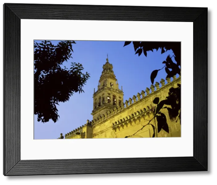 Framed Print : Bell tower of the Mezquita illuminated at night Framed Print : Bell tower of the Mezquita illuminated at night