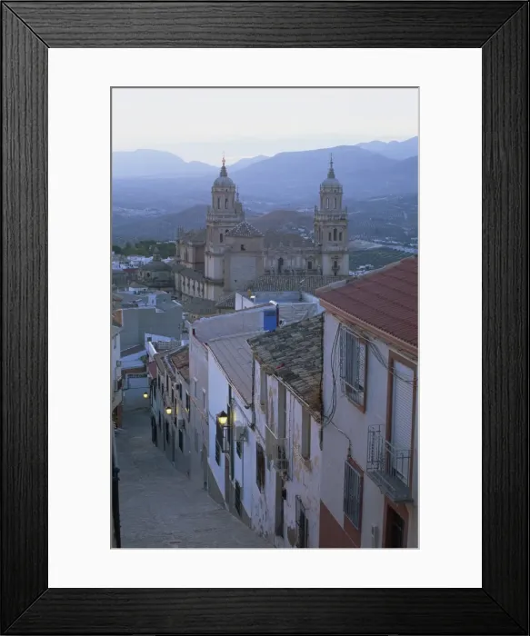 Framed Print : View to cathedral from narrow street on the Ceno Santa Framed Print : View to cathedral from narrow street on the Ceno Santa