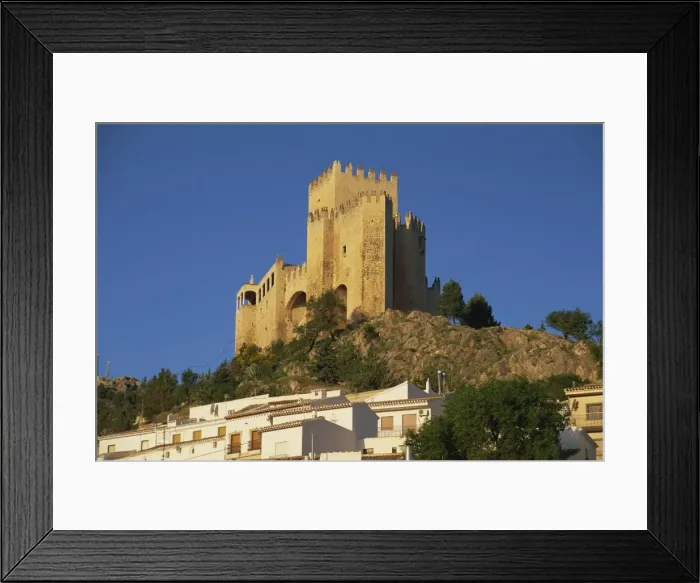 Framed Print : Castillo de los Fajardo towering above whitewashed village houses Framed Print : Castillo de los Fajardo towering above whitewashed village houses