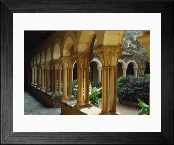 Framed Print : Pillars lining castle courtyard Framed Print : Pillars lining castle courtyard