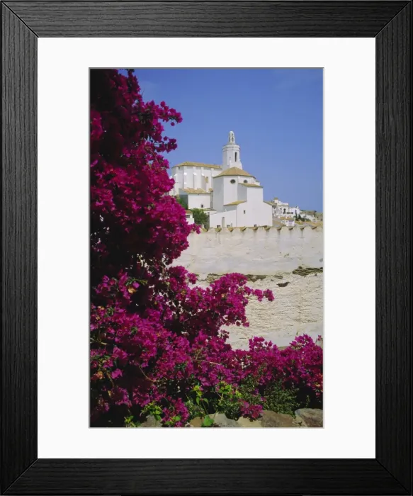 Framed Print : Church and bougainvillea flowers Framed Print : Church and bougainvillea flowers
