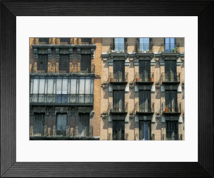 Framed Print : Balconies on houses Framed Print : Balconies on houses