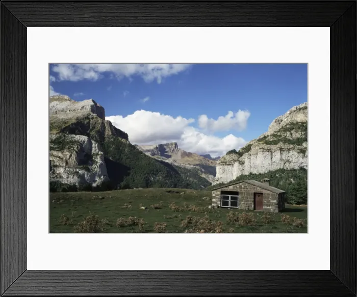 Framed Print : Mountain refuge and landscape Framed Print : Mountain refuge and landscape