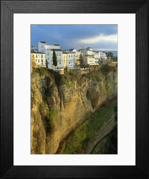Framed Print : Houses perched on cliffs Framed Print : Houses perched on cliffs