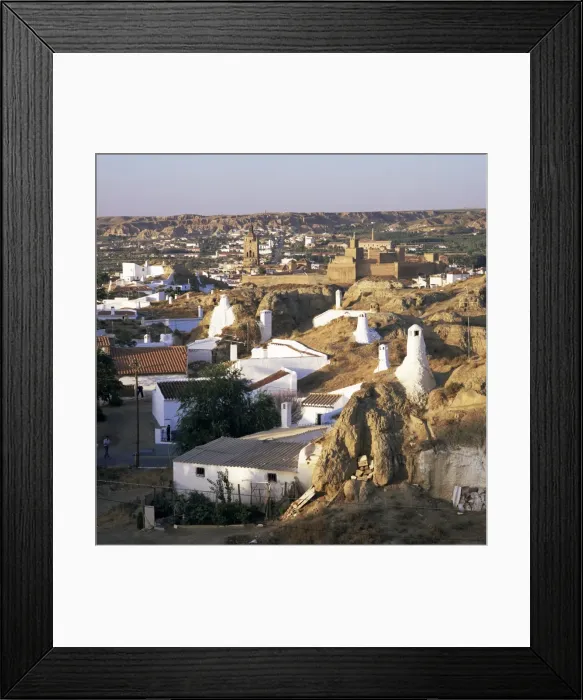 Framed Print : Cave dwellings and town from the suburb Framed Print : Cave dwellings and town from the suburb