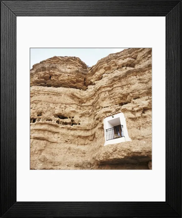 Framed Print : Bedroom window of cave accommodation Framed Print : Bedroom window of cave accommodation