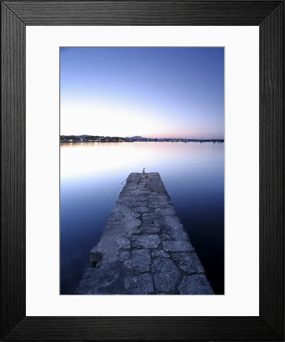 Framed Print : Stone jetty at dusk Framed Print : Stone jetty at dusk