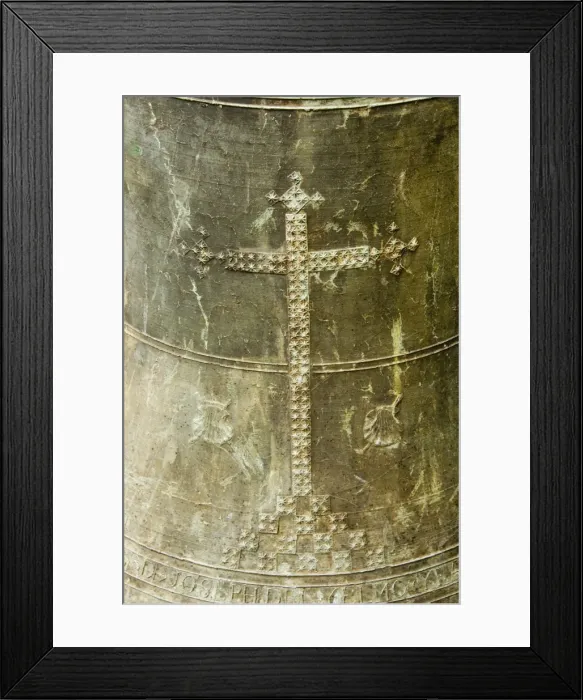Framed Print : Details on bell in the cloisters of Santiago Cathedral Framed Print : Details on bell in the cloisters of Santiago Cathedral