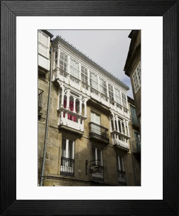Framed Print : Glazed balconies in Santiago de Compostela Framed Print : Glazed balconies in Santiago de Compostela