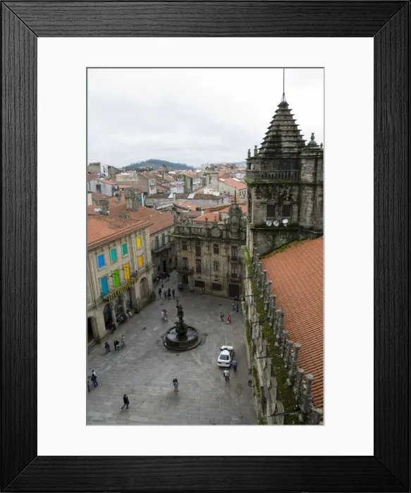 Framed Print : Plaza de las Platerias from roof of Santiago Cathedral Framed Print : Plaza de las Platerias from roof of Santiago Cathedral