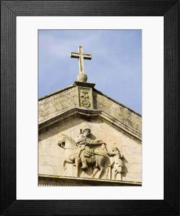 Framed Print : Detail of front of church of San Martin Pinario Framed Print : Detail of front of church of San Martin Pinario