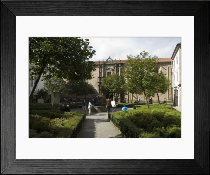 Framed Print : Plaza de Fonseca with College of Fonseca in background Framed Print : Plaza de Fonseca with College of Fonseca in background
