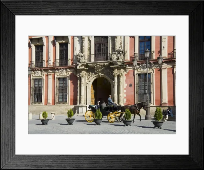 Framed Print : Horse and carriage with Archbishops Palace in background Framed Print : Horse and carriage with Archbishops Palace in background