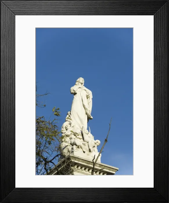 Framed Print : Baroque column and statue celebrating the survival Framed Print : Baroque column and statue celebrating the survival