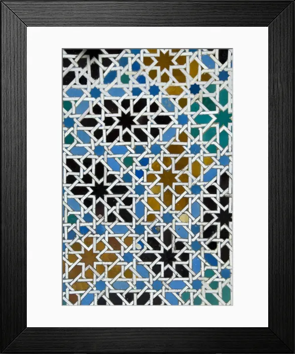 Framed Print : Azulejos tile work in the Mudejar style