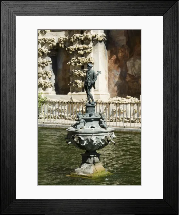 Framed Print : Pool of Mercury in the gardens of the Real Alcazar Framed Print : Pool of Mercury in the gardens of the Real Alcazar