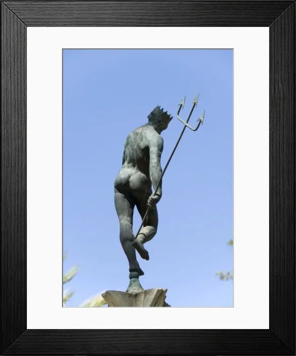 Framed Print : Statue of Neptune in the gardens of the Real Alcazar