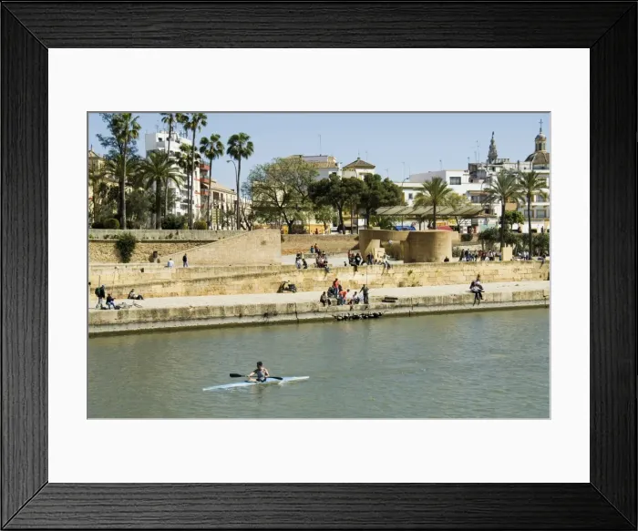 Framed Print : La Macarena district and the river Rio Guadalquivir Framed Print : La Macarena district and the river Rio Guadalquivir