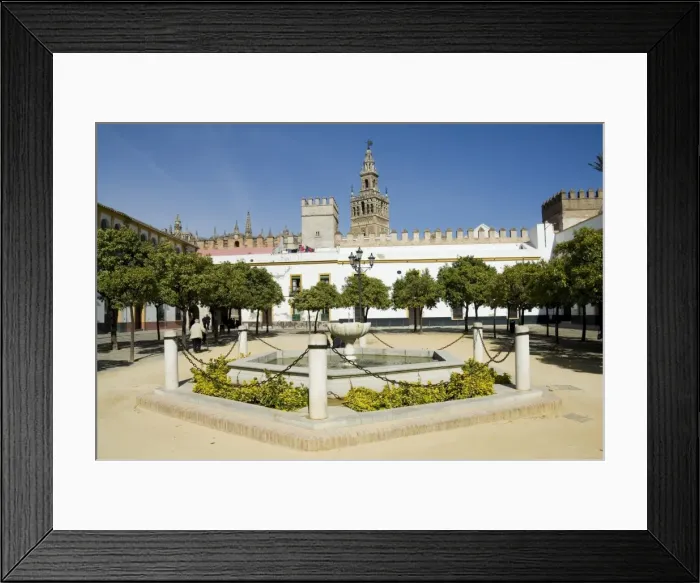 Framed Print : Plaza just outside the exit to the Real Alcazar with Framed Print : Plaza just outside the exit to the Real Alcazar with