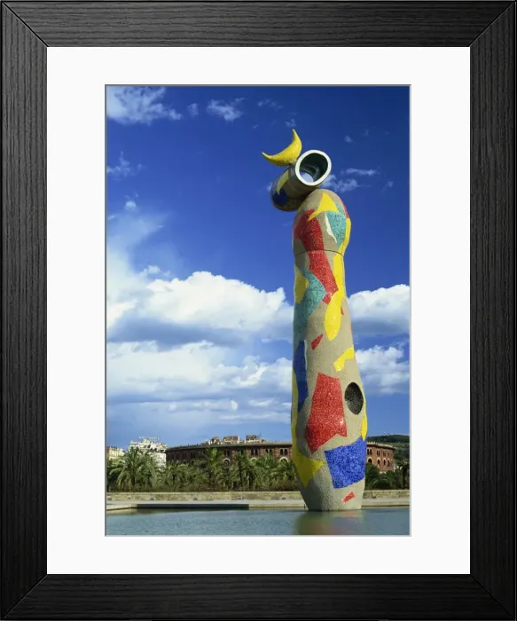 Framed Print : Brightly coloured sculpture by Joan Miro Framed Print : Brightly coloured sculpture by Joan Miro
