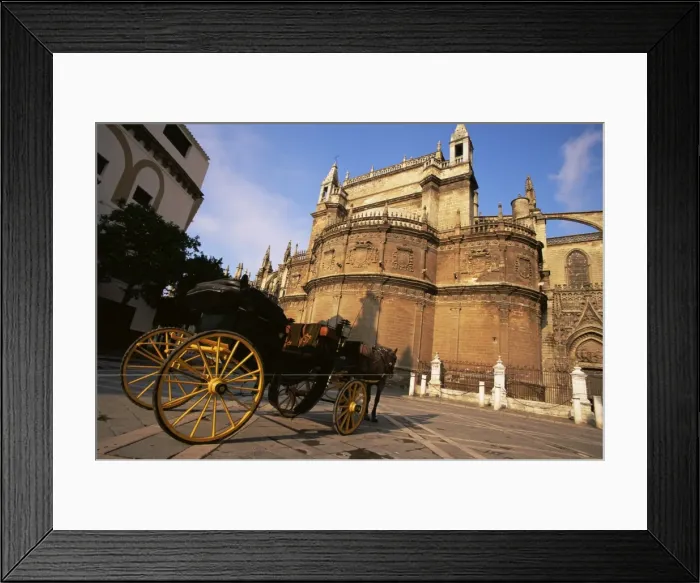 Framed Print : Carriage waiting by cathedral Framed Print : Carriage waiting by cathedral