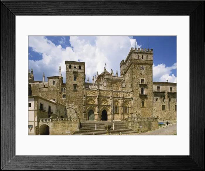 Framed Print : The facade of the Royal Monastery of Santa Maria de Guadalupe Framed Print : The facade of the Royal Monastery of Santa Maria de Guadalupe