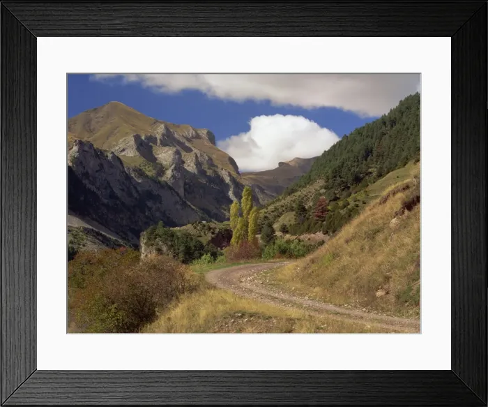 Framed Print : Landscape of rough road through the mountains near Bielsa Framed Print : Landscape of rough road through the mountains near Bielsa