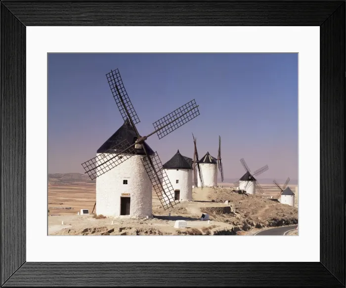 Framed Print : Windmills above the village Framed Print : Windmills above the village