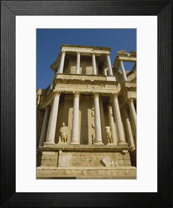 Framed Print : Low angle view of statues and columns on a building Framed Print : Low angle view of statues and columns on a building