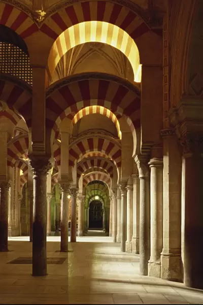 Interior of the Mezquita or Mosque at Cordoba