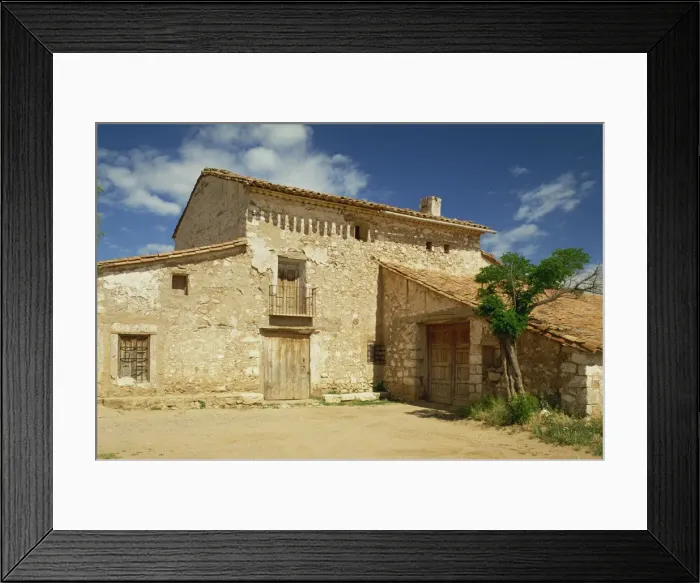 Framed Print : Exterior of traditional stone farmhouse near Teruel in Aragon Framed Print : Exterior of traditional stone farmhouse near Teruel in Aragon