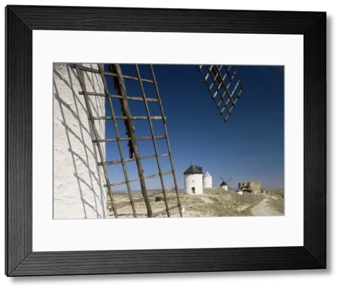 Framed Print : Castle and windmills