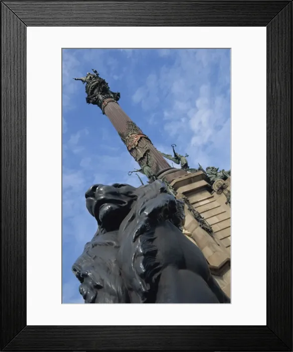 Framed Print : Low angle view close-up of the statue of a lion on Framed Print : Low angle view close-up of the statue of a lion on