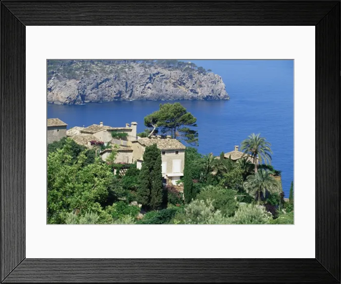 Framed Print : View of Lluc Alcari village and northwest coast Framed Print : View of Lluc Alcari village and northwest coast