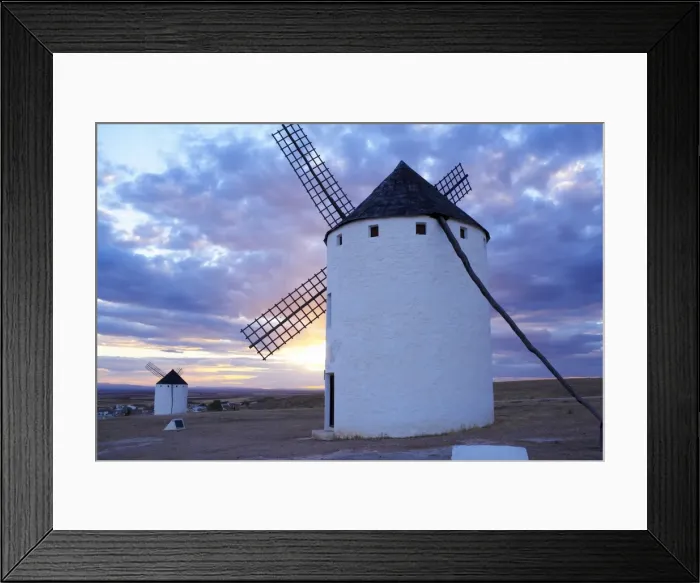 Framed Print : Old traditional windmills at sunset Framed Print : Old traditional windmills at sunset