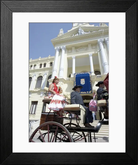 Framed Print : People riding on traditional carriage during celebration Framed Print : People riding on traditional carriage during celebration