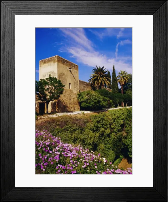 Framed Print : Torre de la Sultana surrounded by spring flowers Framed Print : Torre de la Sultana surrounded by spring flowers