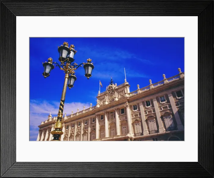 Framed Print : Palacio Real and gas lamp Framed Print : Palacio Real and gas lamp