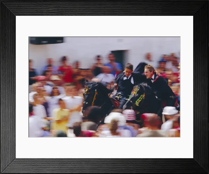 Framed Print : Horsemen riding together during the Sant Joans festival Framed Print : Horsemen riding together during the Sant Joans festival