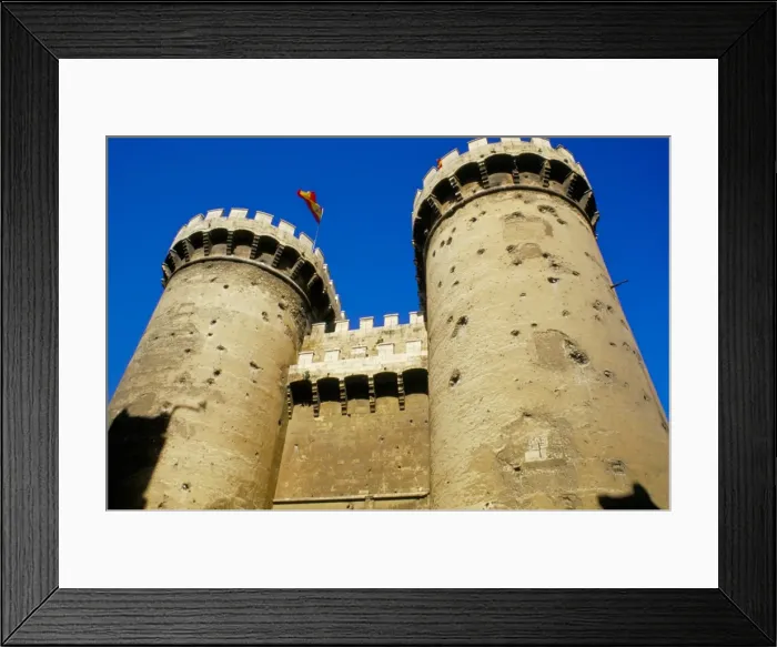 Framed Print : Twin towered stone gates of Torres de Quart Framed Print : Twin towered stone gates of Torres de Quart
