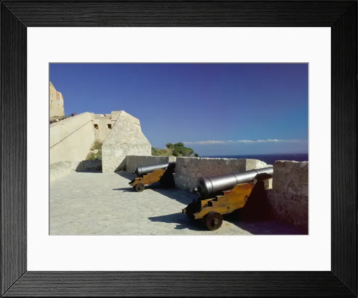 Framed Print : Cannons on Ibiza old centre (Alta Vila) (Dalt Vila) (Upper Town) Framed Print : Cannons on Ibiza old centre (Alta Vila) (Dalt Vila) (Upper Town)