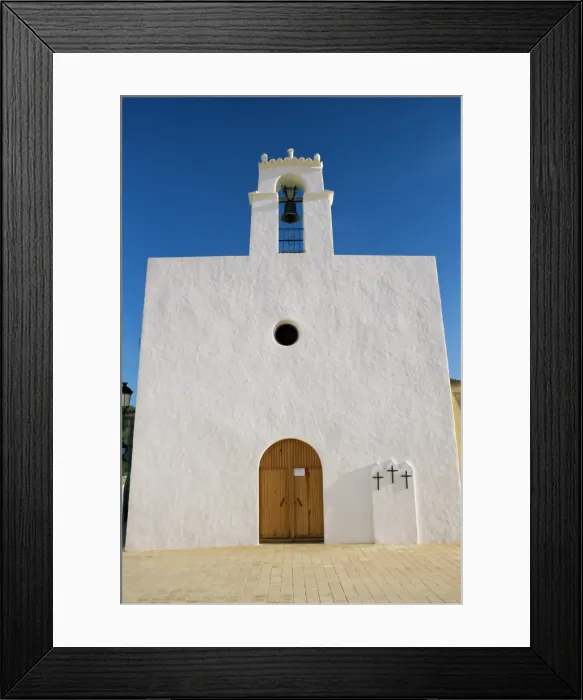 Framed Print : White facade of Sant Augusti de Vedra Christian church Framed Print : White facade of Sant Augusti de Vedra Christian church