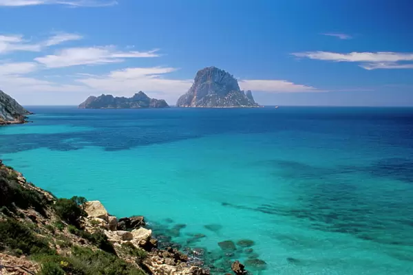 The rocky islet of Es Vedra from Cala d Hort