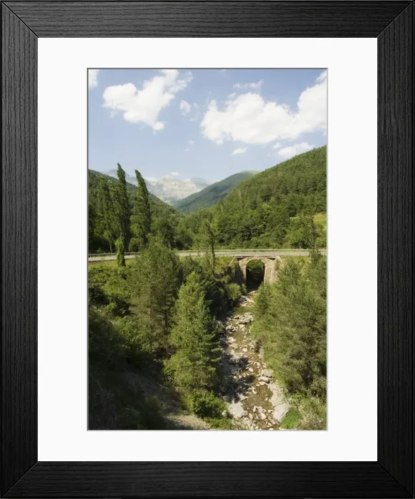 Framed Print : Countryside on road to Ordesa y Monte Perdido National Park Framed Print : Countryside on road to Ordesa y Monte Perdido National Park