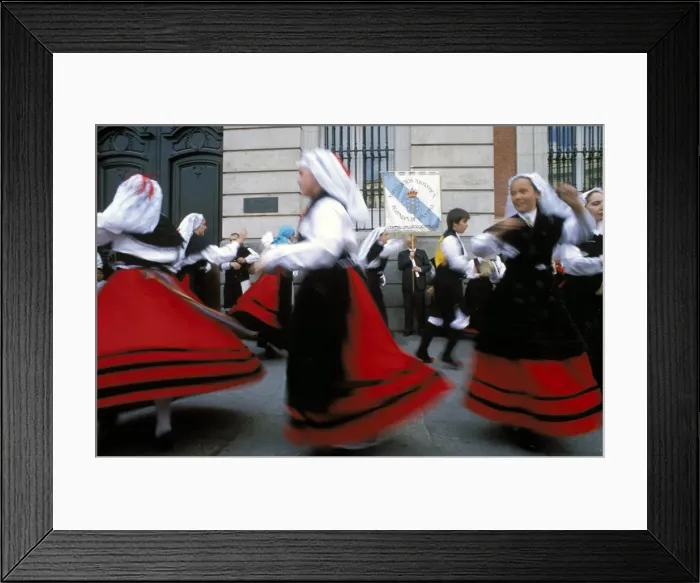 Framed Print : Spaniards in national dress performing outdoors Framed Print : Spaniards in national dress performing outdoors