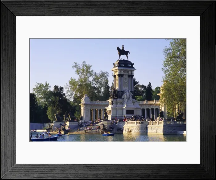 Framed Print : Lake and monument at park Framed Print : Lake and monument at park
